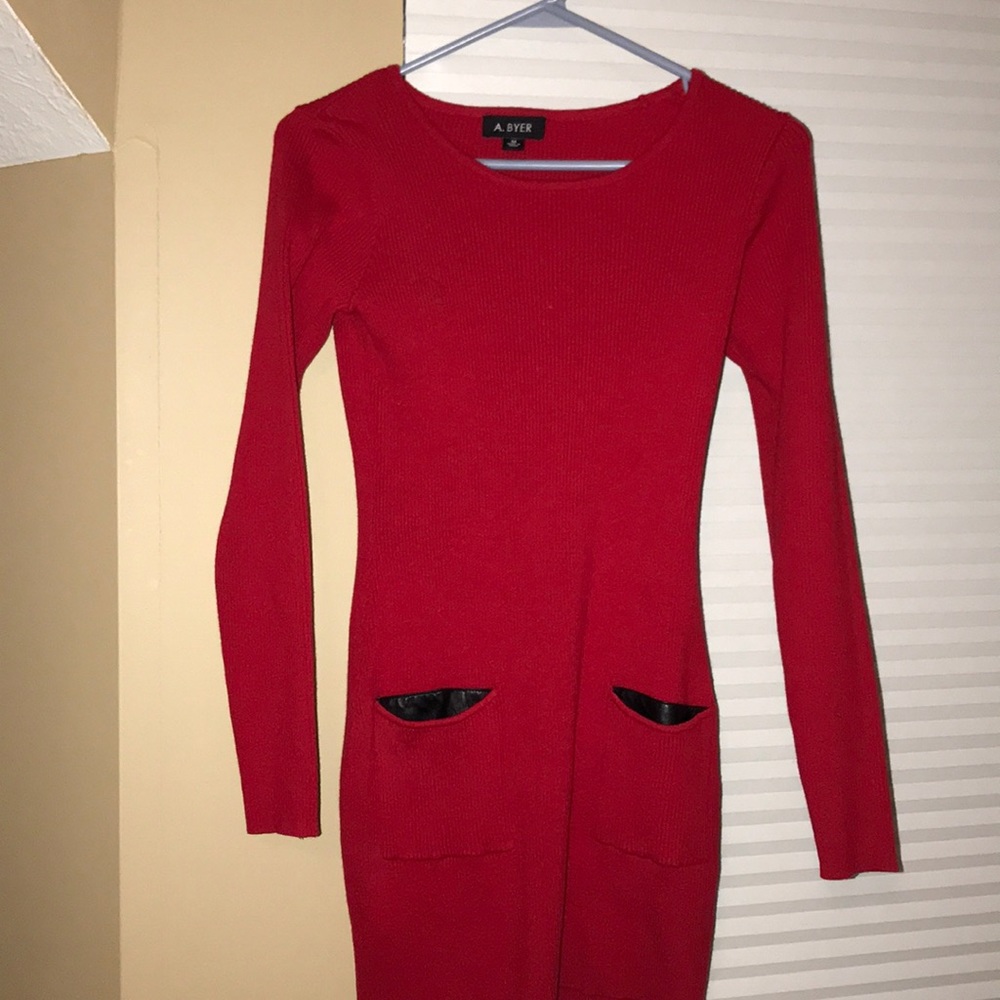 Long Red Shirt w/ Pockets